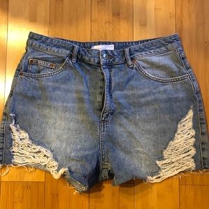 Topshop ripped Jean shorts